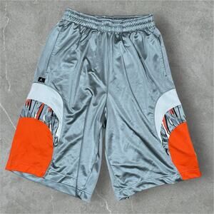 Air Jordan Nike Basketball Dazzle Shorts Silver Orange Medium Rare Y2K